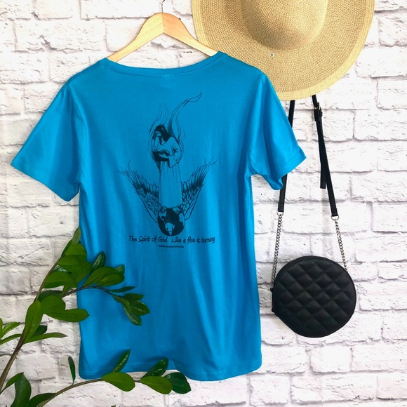 Spirit of God T-Shirt, Religious Shirt, Faith Clothing, Trendy Shirt - Blue - Picture 2 of 4